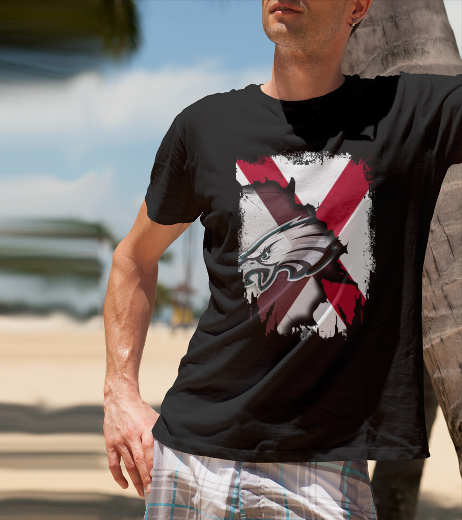 Together Alabama Eagles Flag Badge T-Shirt