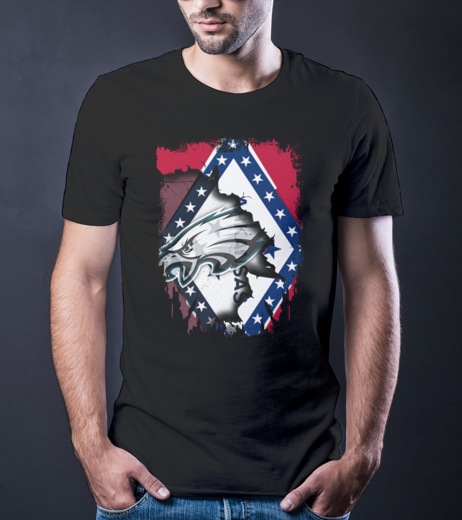 Together Arkansas Eagles Flag Fusion T-Shirt
