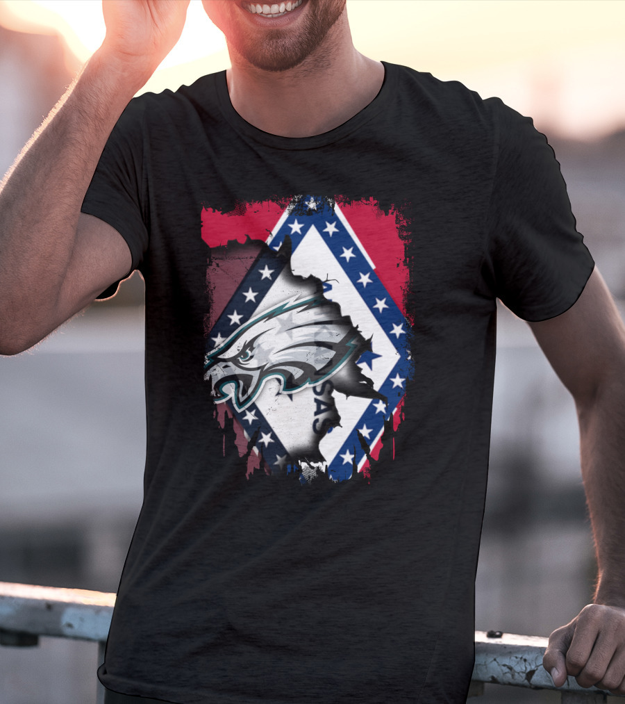 Together Arkansas Eagles Flag Fusion T-Shirt