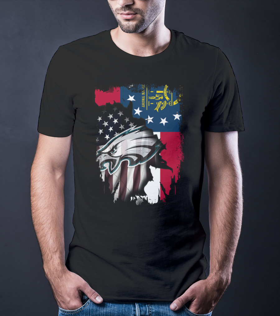 Georgia Flag With Eagles American Pride Together T-Shirt