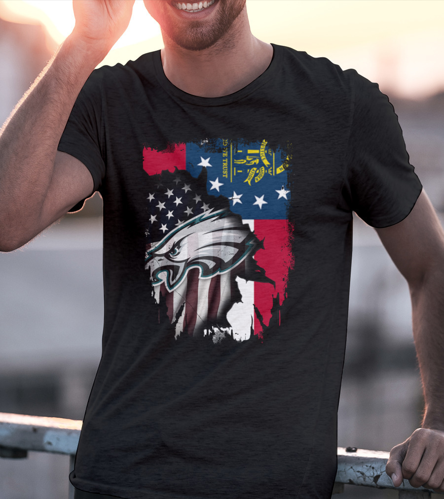 Georgia Flag With Eagles American Pride Together T-Shirt