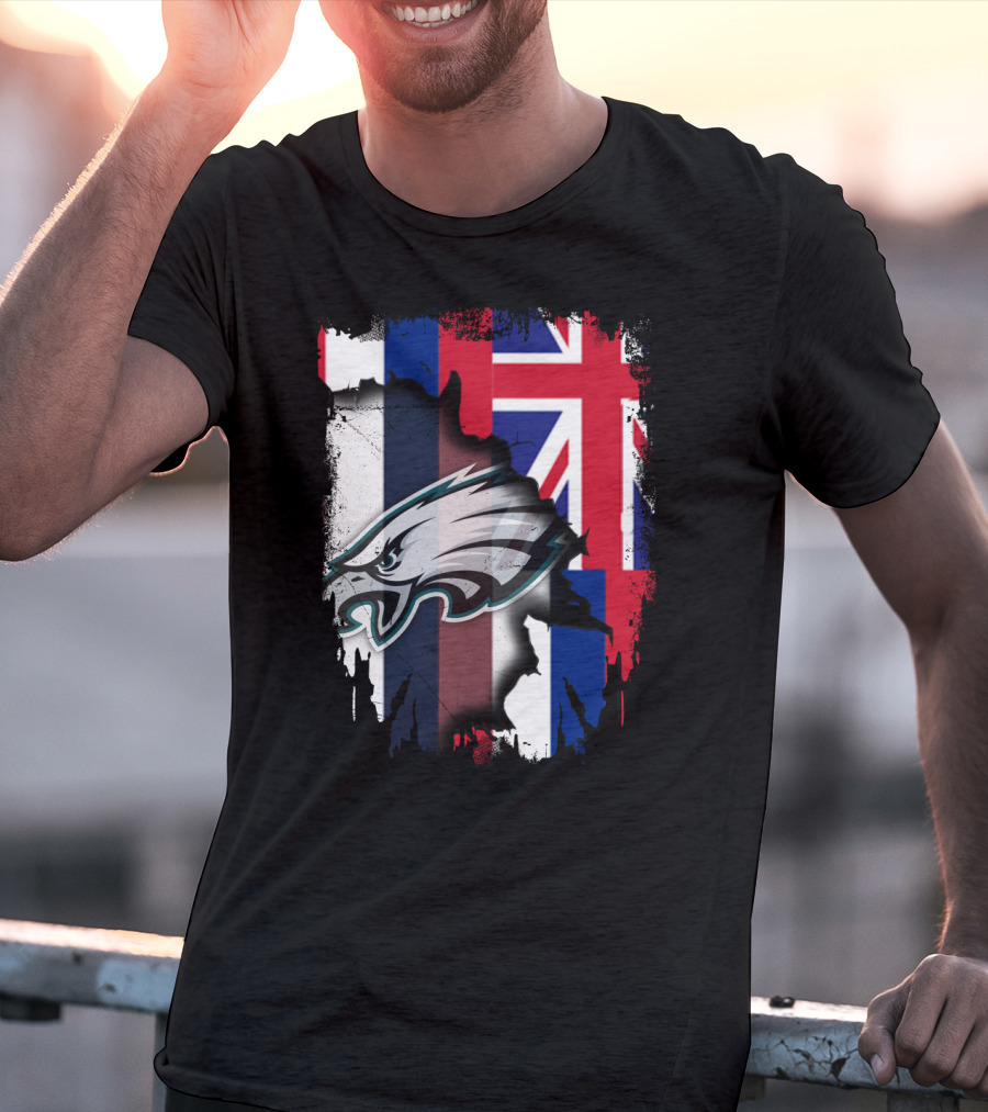 Philadelphia Eagles Hawaii Flag Unity T-Shirt