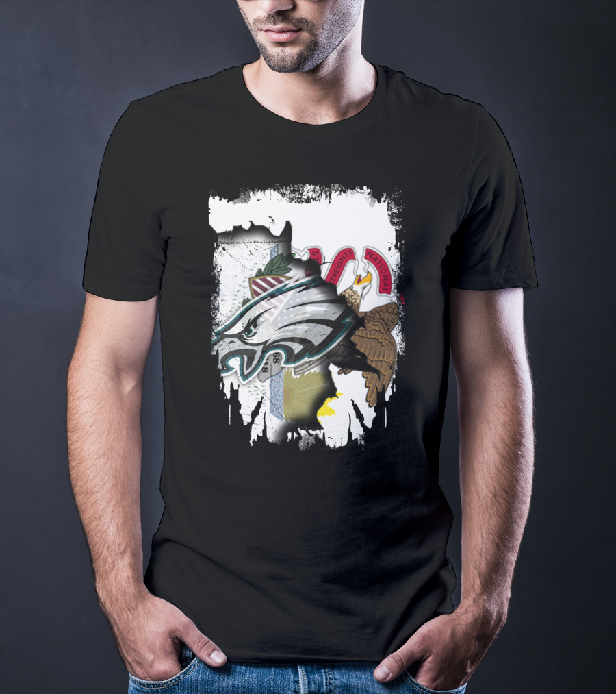 Together Illinois With Philadelphia Eagles Logo And State Flag Elements T-Shirt