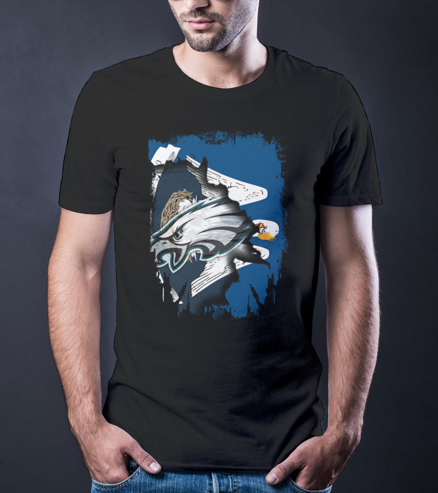 Philadelphia Eagles Together Louisiana Flag Fusion T-Shirt