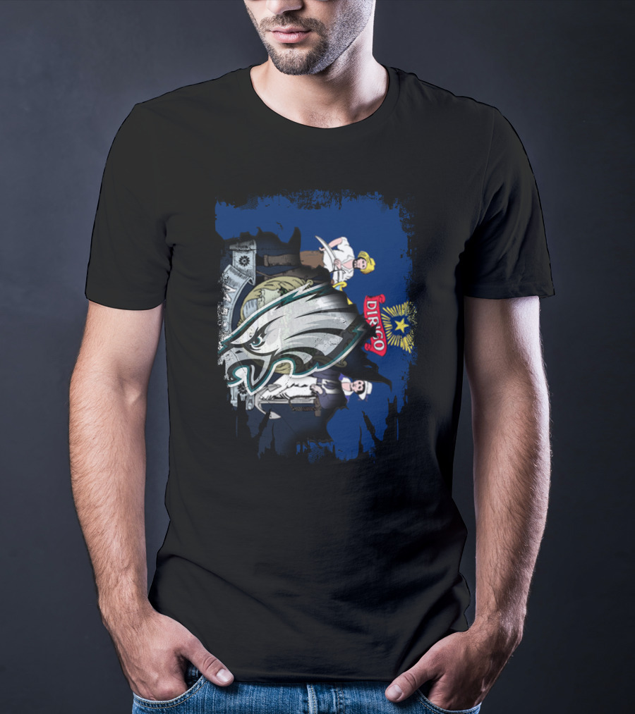 Maine Dirigo Flag Eagle Logo Fusion T-Shirt