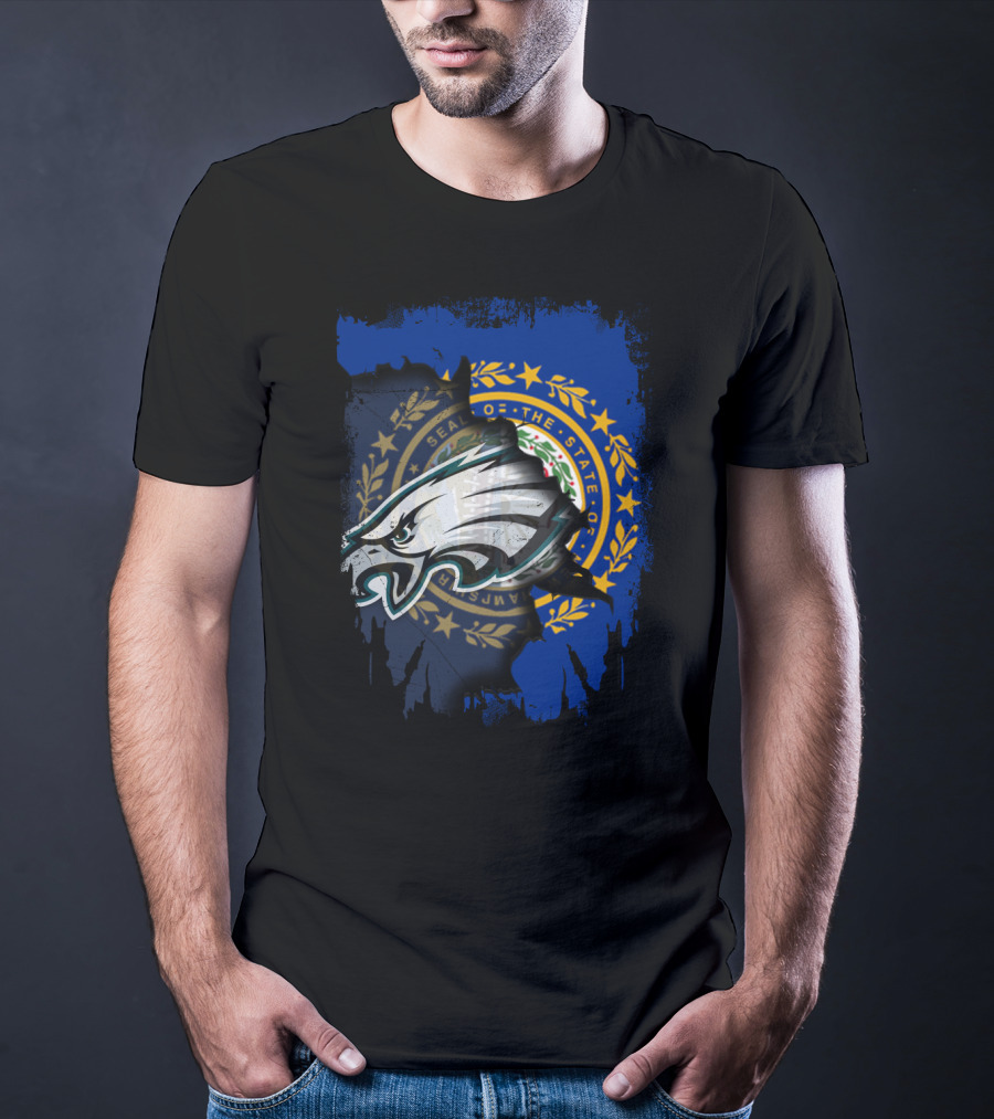 New Hampshire State Seal With Philadelphia Eagles Emblem T-Shirt