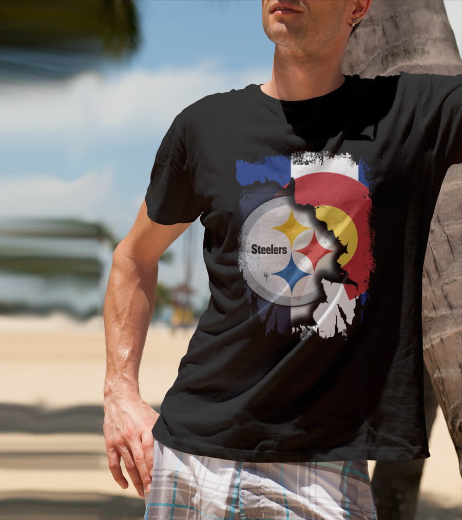 Steelers And Colorado Flag Fusion T-Shirt