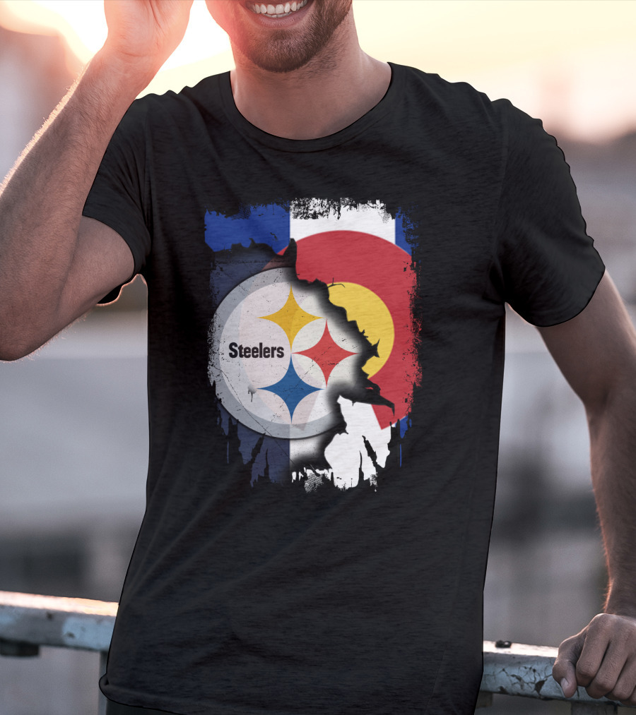 Steelers And Colorado Flag Fusion T-Shirt