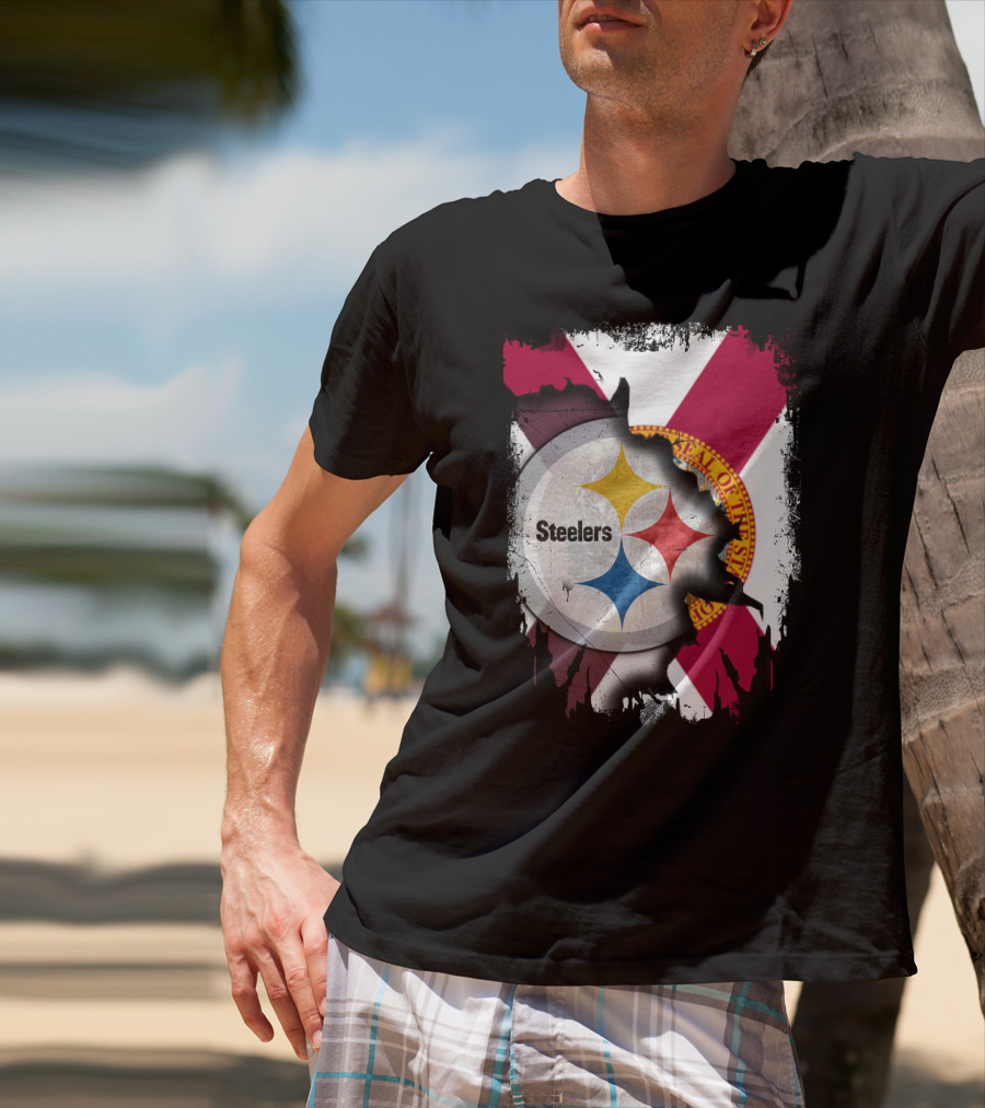 Steelers Florida State Pride Burst Emblem T-Shirt