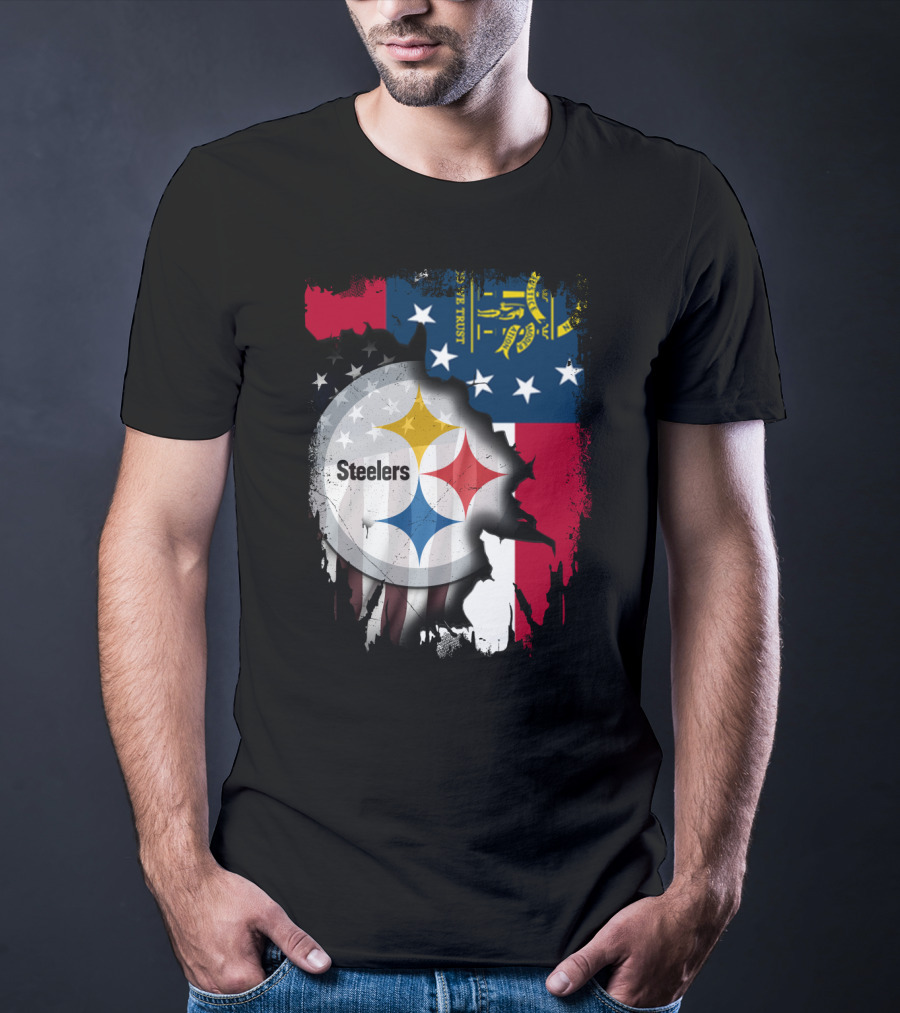 Steelers Over Georgia State Flag Football T-Shirt