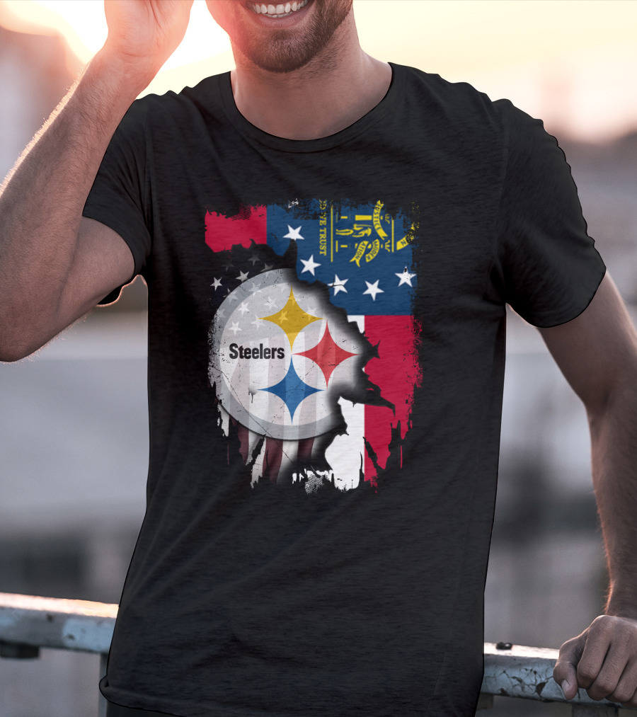 Steelers Over Georgia State Flag Football T-Shirt