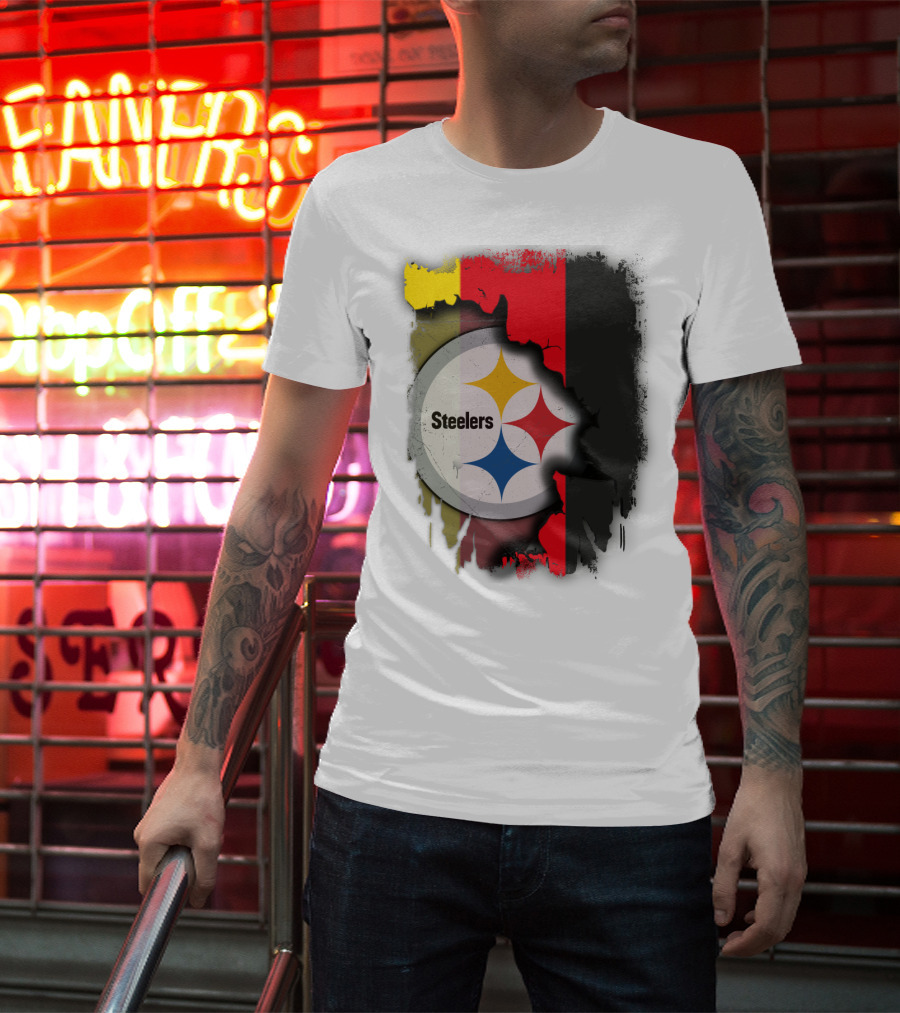 Germany Steelers Fusion With Flag And Logo Elements T-Shirt