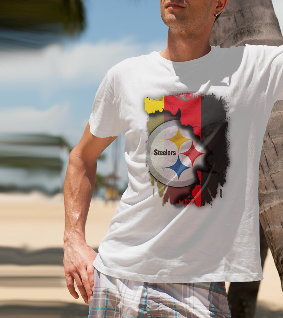 Germany Steelers Fusion With Flag And Logo Elements T-Shirt