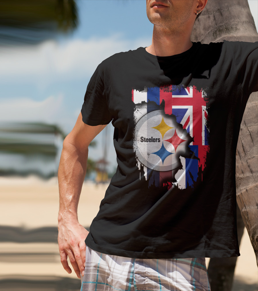 Hawaii Flag Backdrop With Steelers T-Shirt