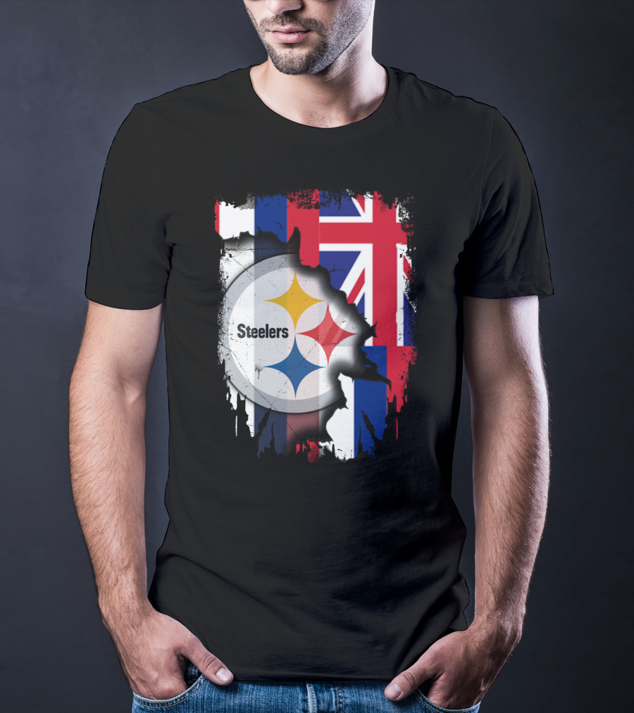 Hawaii Flag Backdrop With Steelers T-Shirt