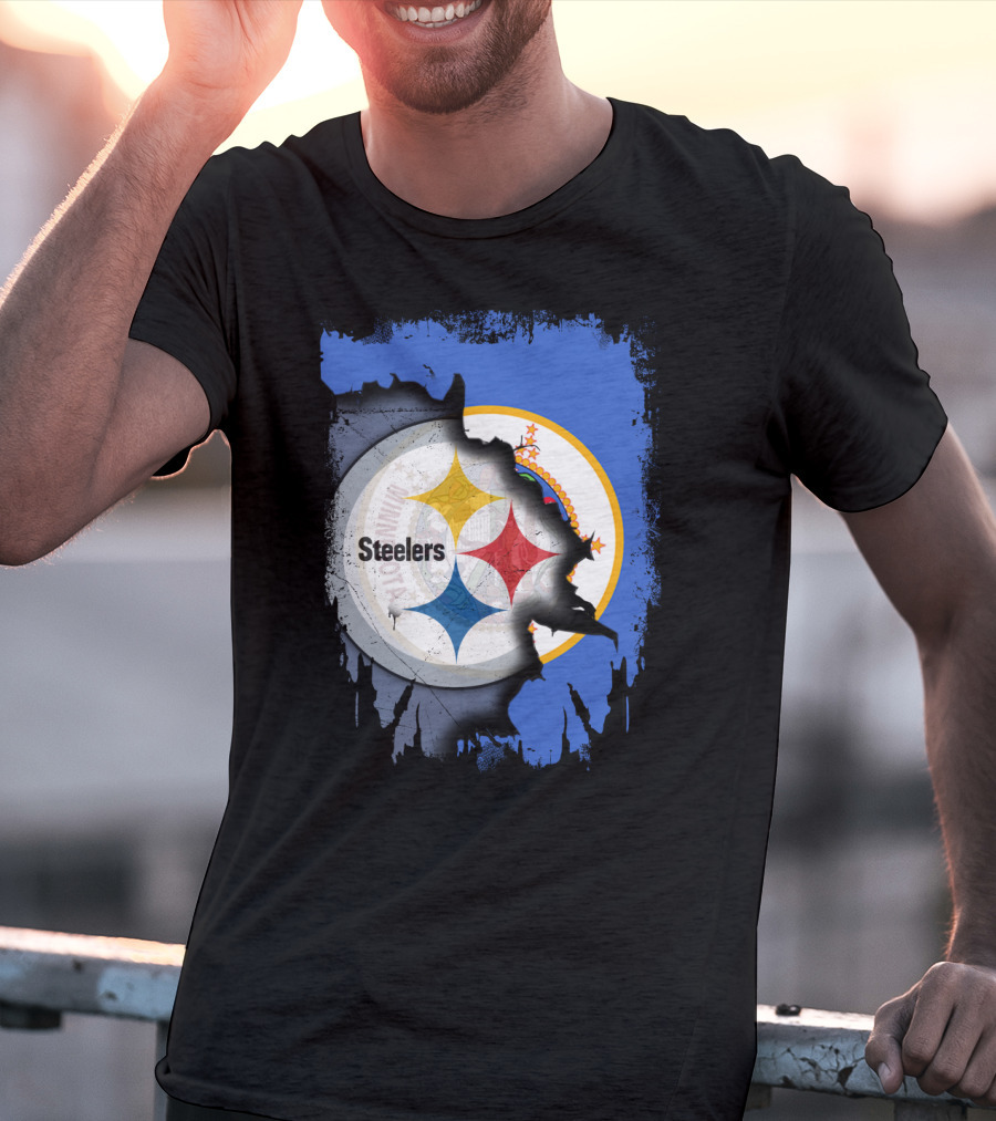 Steelers And Minnesota United Iconic Symbol Fusion T-Shirt