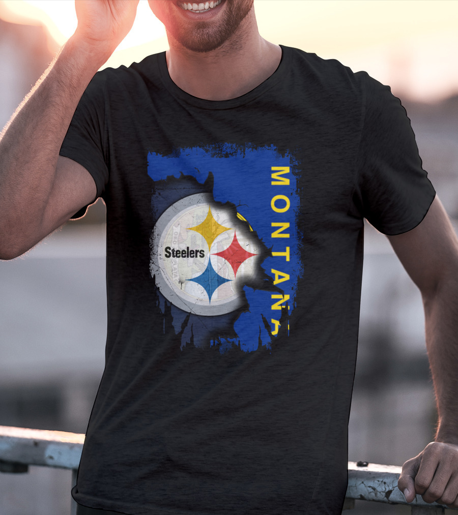 Montana Steelers Emblem With State T-Shirt