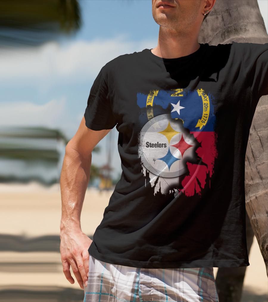 Together North Carolina With Steelers Logo Fusion T-Shirt