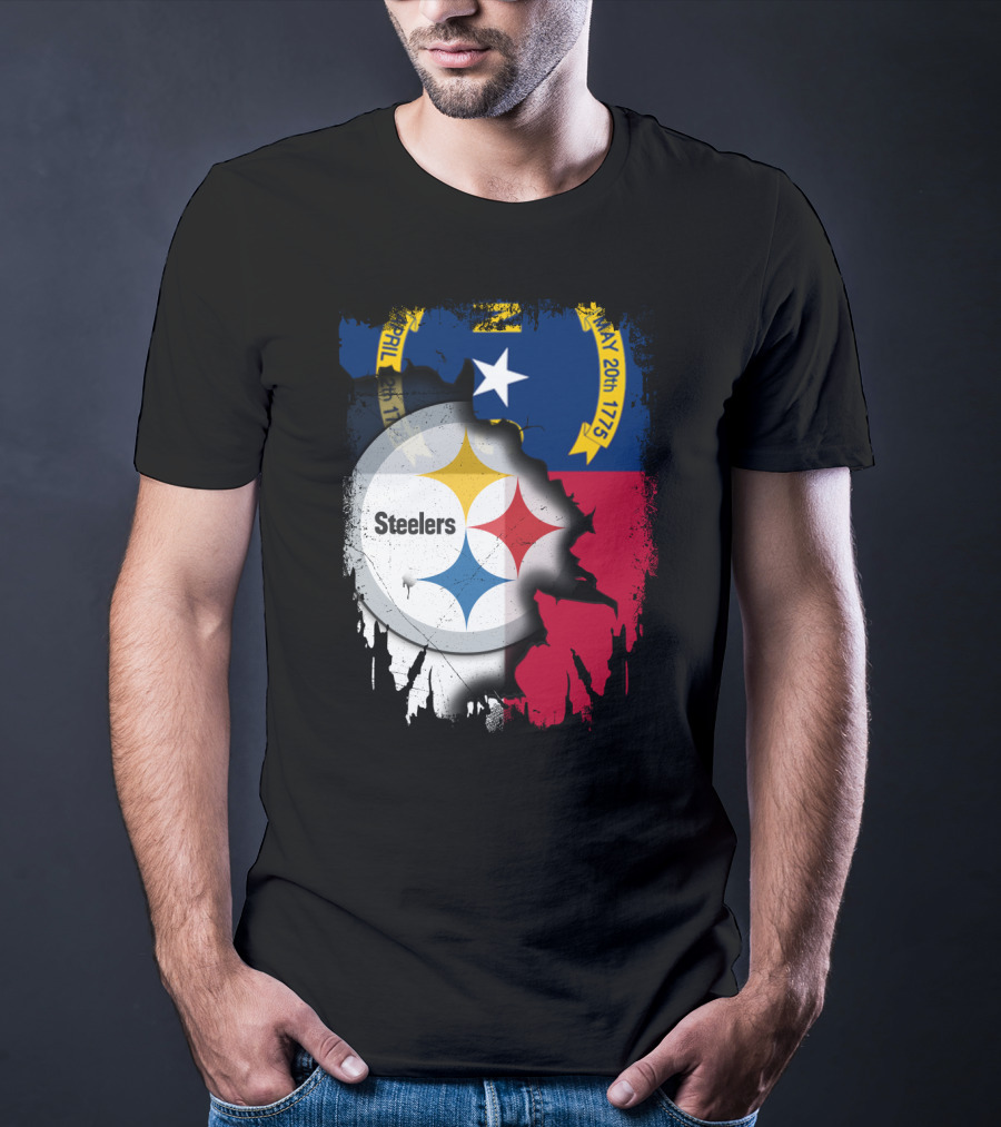 Together North Carolina With Steelers Logo Fusion T-Shirt