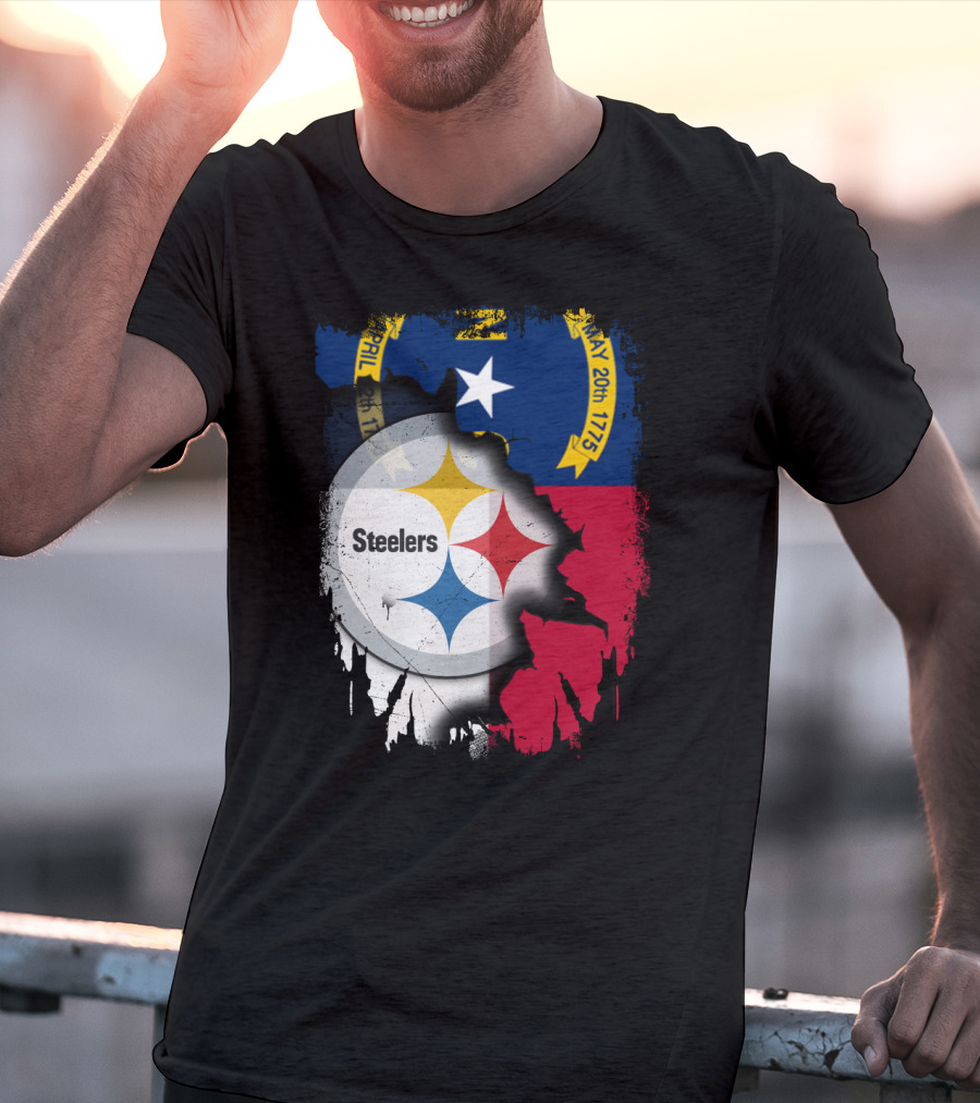 Together North Carolina With Steelers Logo Fusion T-Shirt
