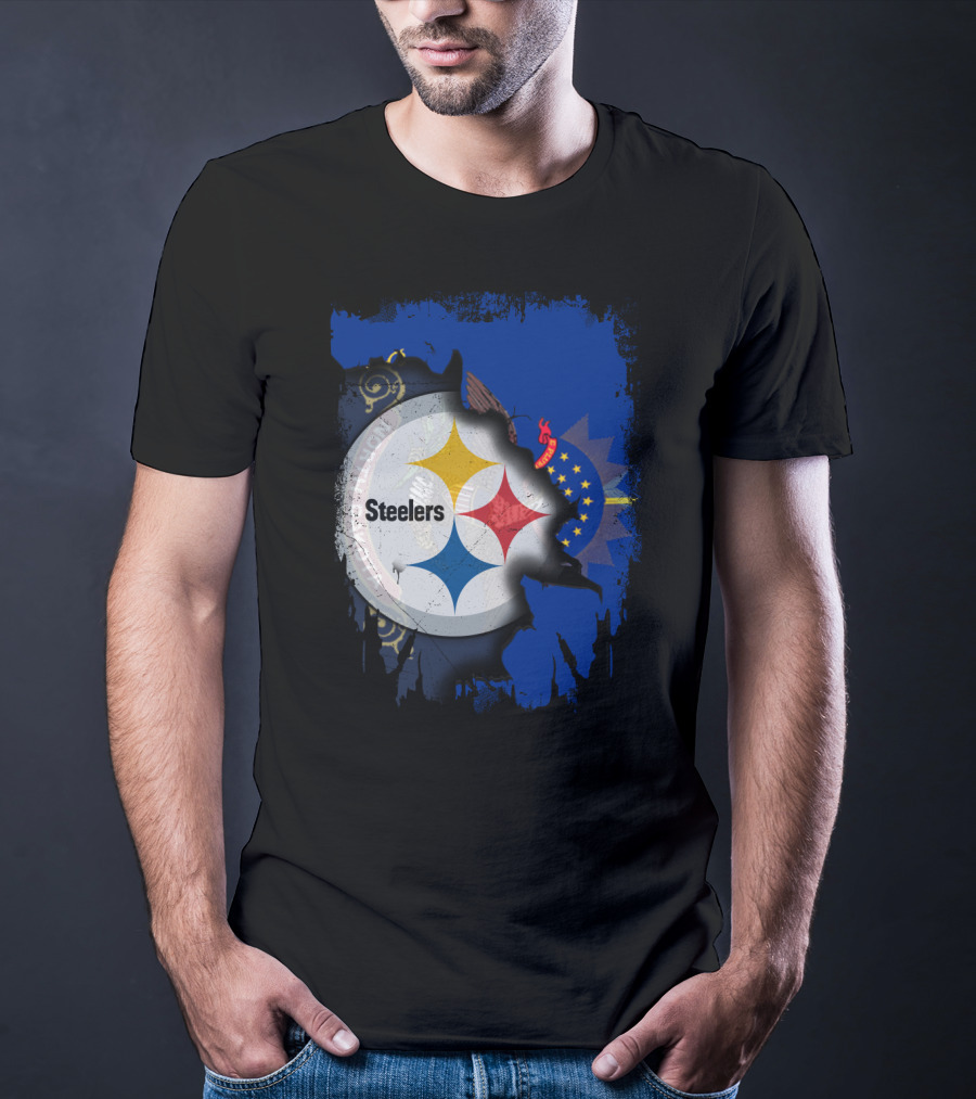 North Dakota And Steelers Fan Unity T-Shirt