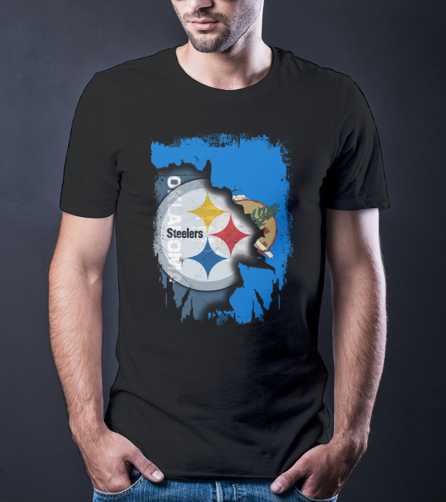 Steelers Oklahoma Pride Flag Fusion T-Shirt