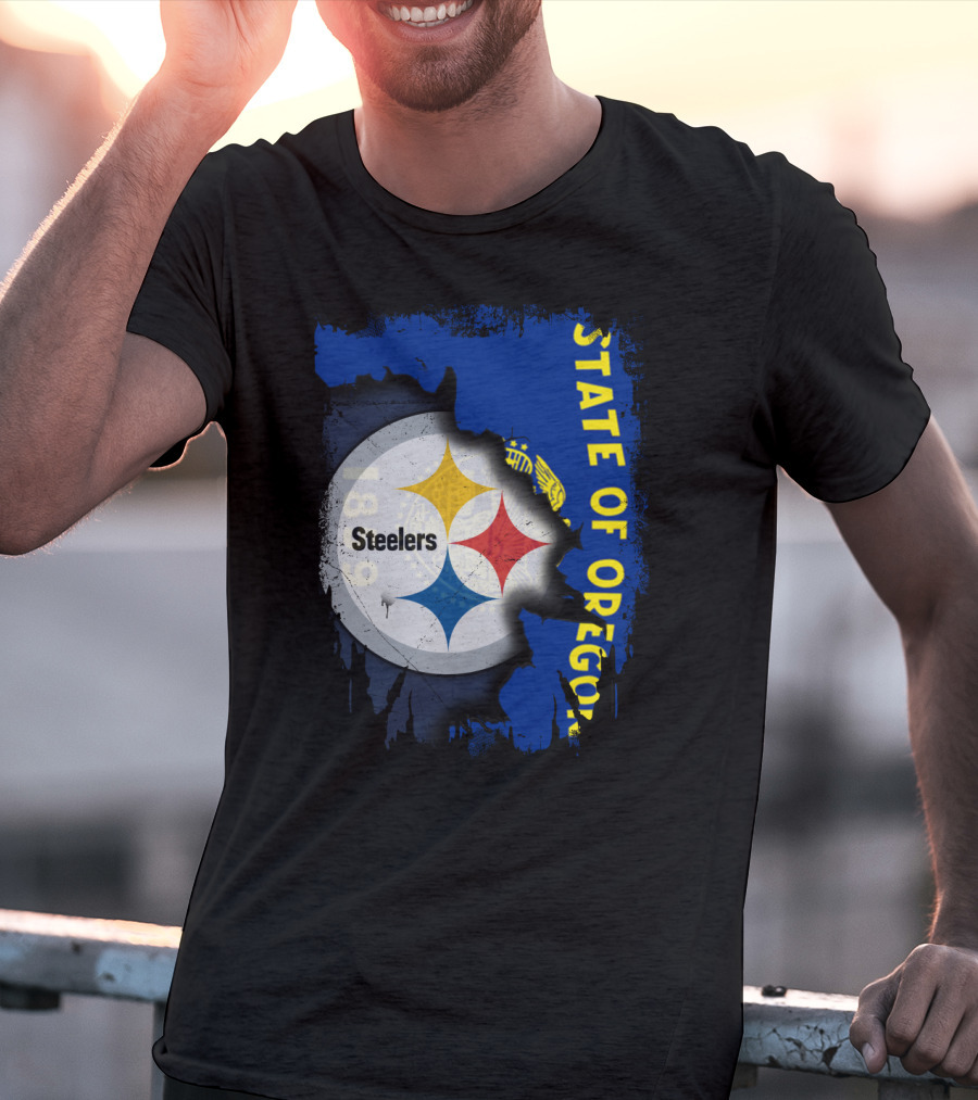 State Of Oregon 1848 Steelers Logo Fusion T-Shirt