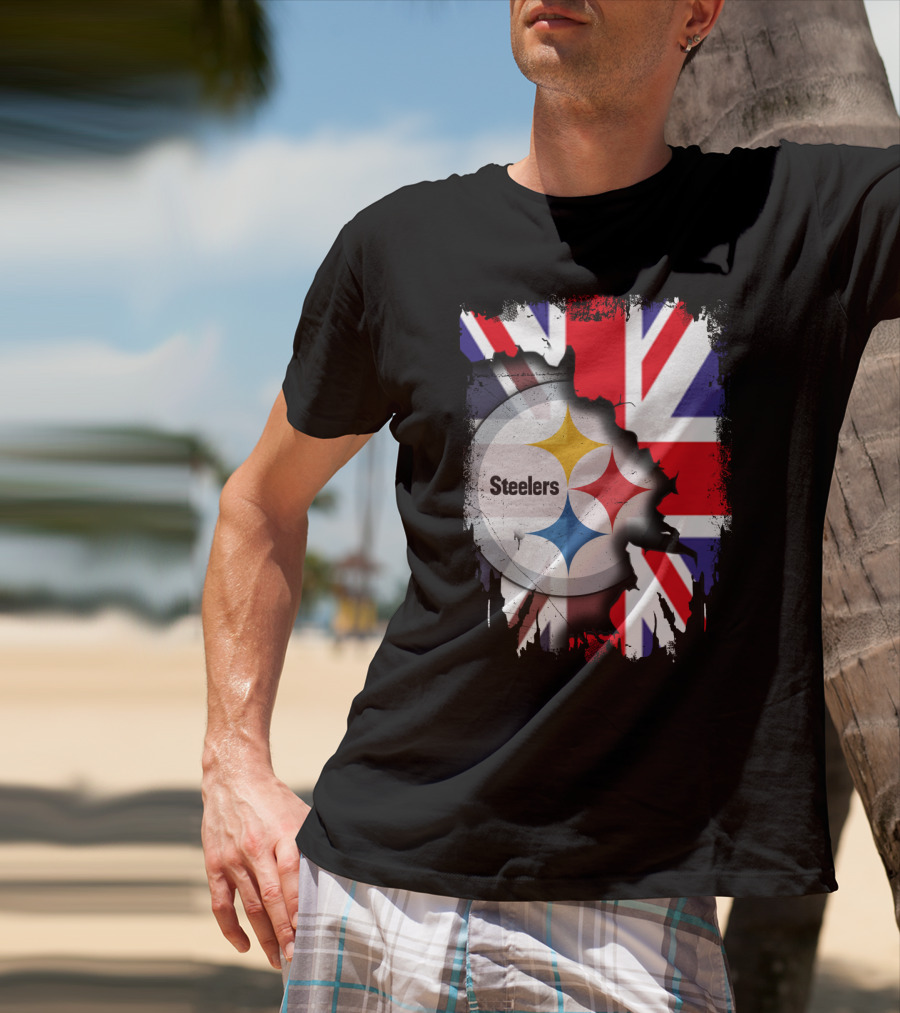 Steelers Union Jack Together United Kingdom Supporters T-Shirt