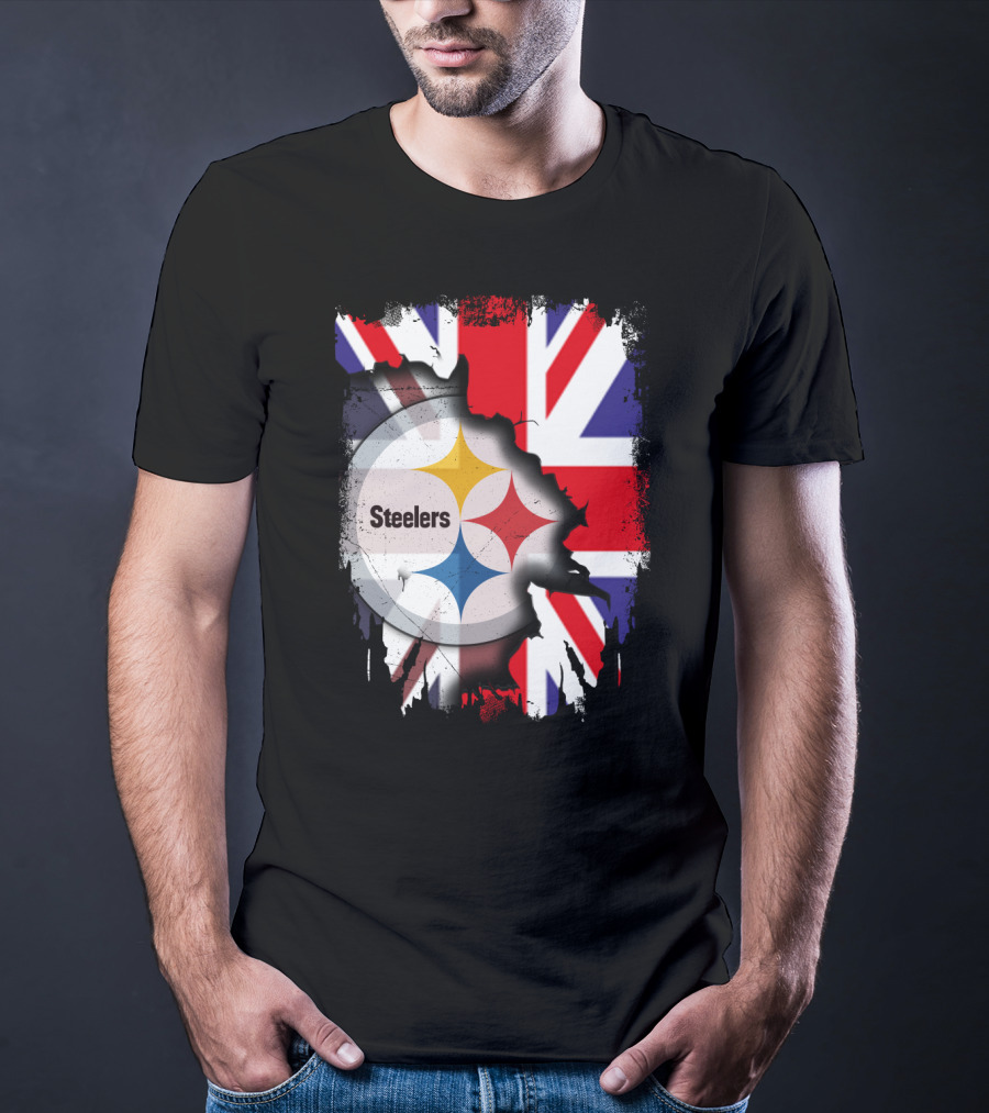 Steelers Union Jack Together United Kingdom Supporters T-Shirt