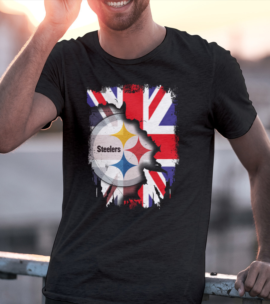 Steelers Union Jack Together United Kingdom Supporters T-Shirt