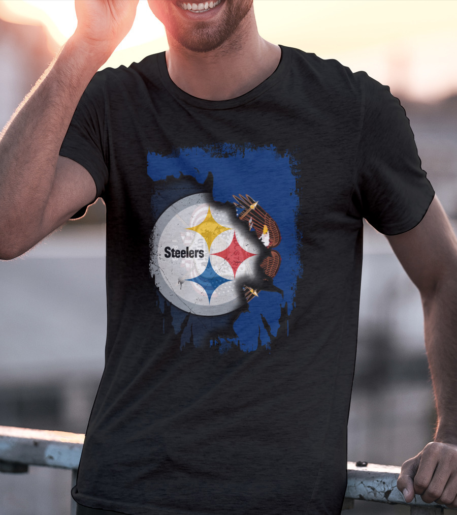 Steelers Eagle Emblem Artwork With Together Utah Integration T-Shirt
