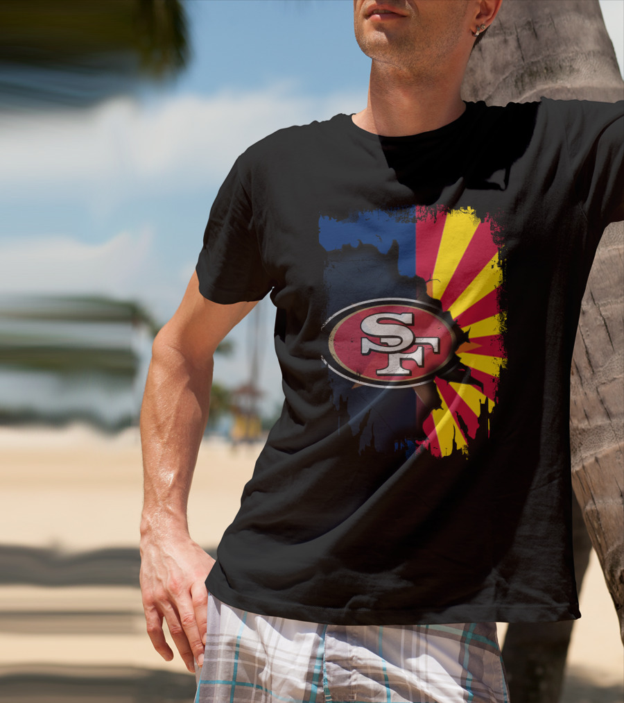 SF Arizona Flag Fusion Together 49ers T-Shirt