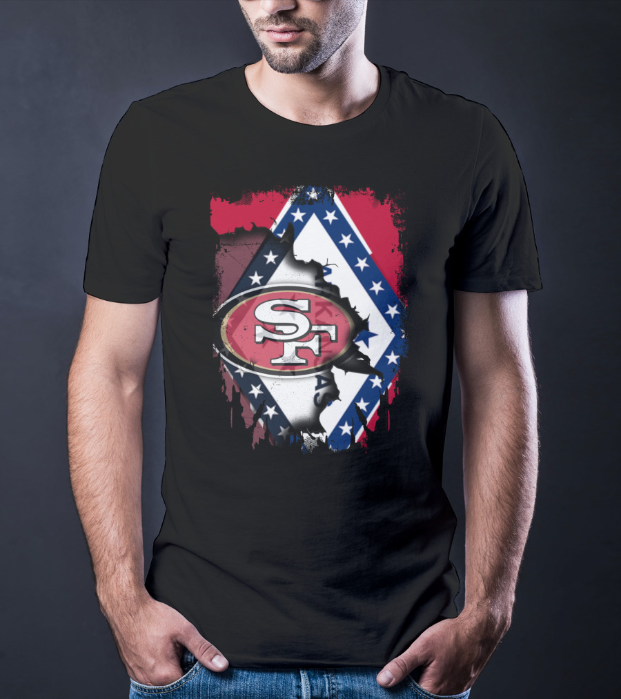 Arkansas Flag With San Francisco 49ers T-Shirt
