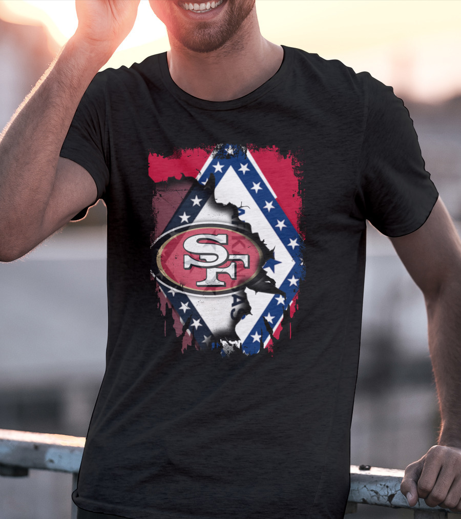 Arkansas Flag With San Francisco 49ers T-Shirt
