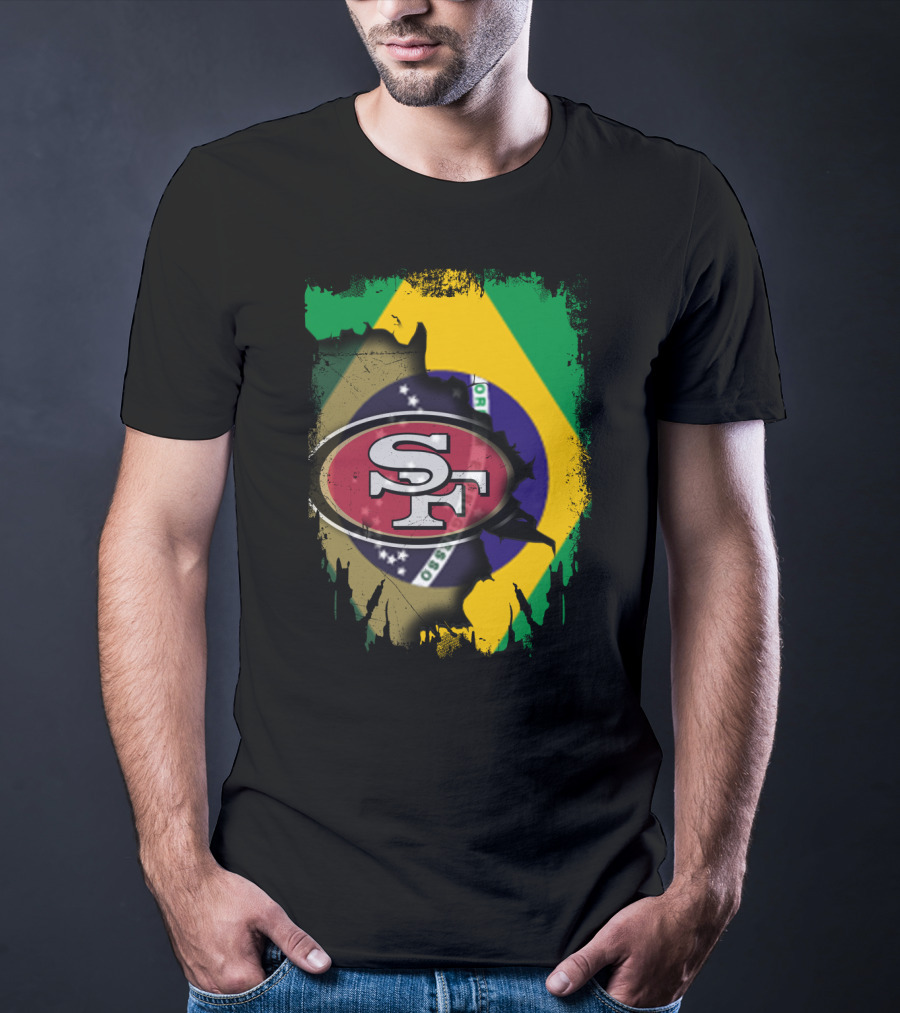 Together Brazil With San Francisco 49ers Flag Fusion T-Shirt