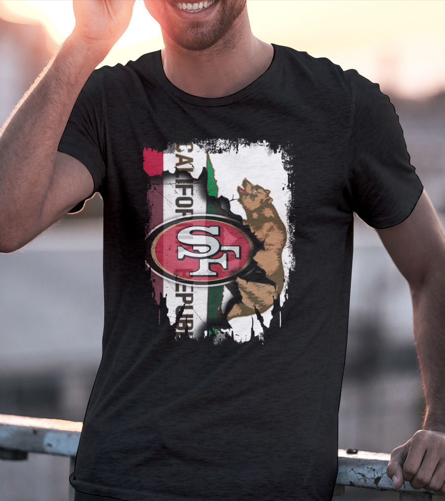 California Republic Bear With 49ers SF T-Shirt