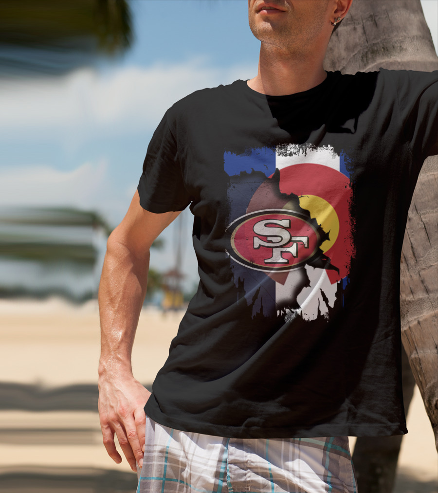 Colorado Flag With San Francisco 49ers T-Shirt