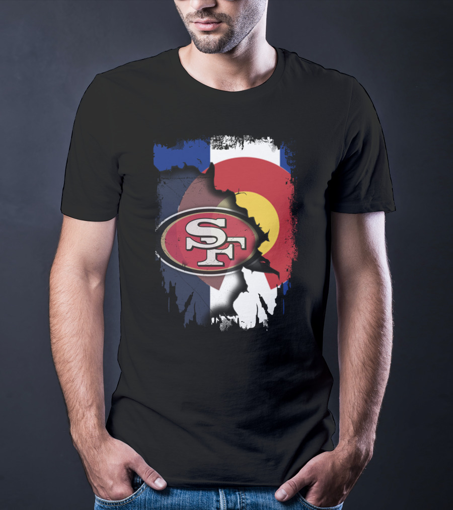Colorado Flag With San Francisco 49ers T-Shirt