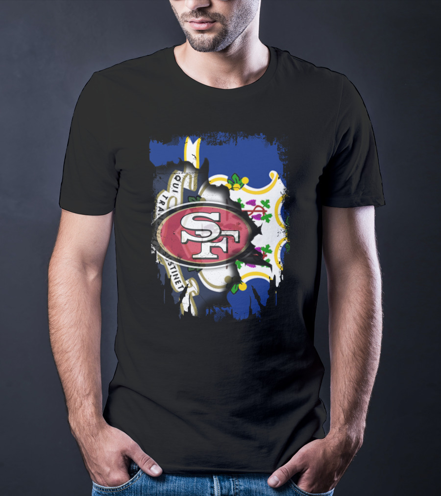 Connecticut Flag With San Francisco 49ers T-Shirt