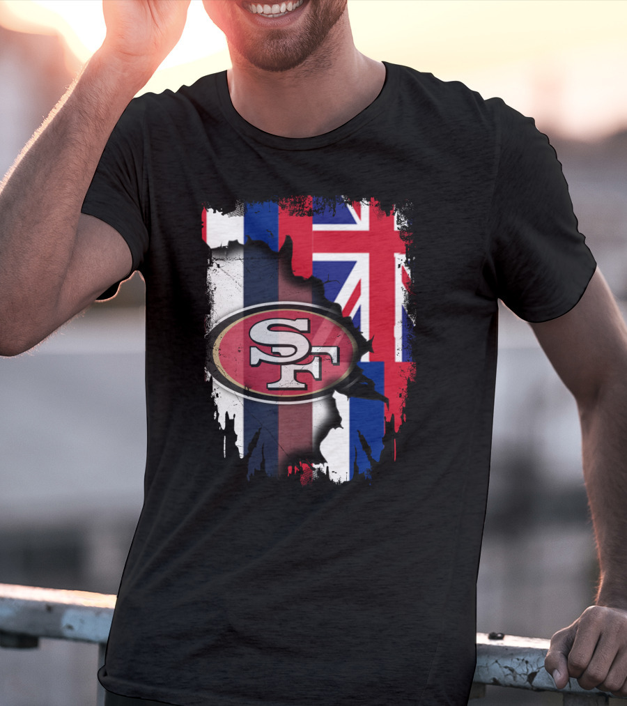 Hawaii 49ers SF Logo With Hawaiian Flag T-Shirt