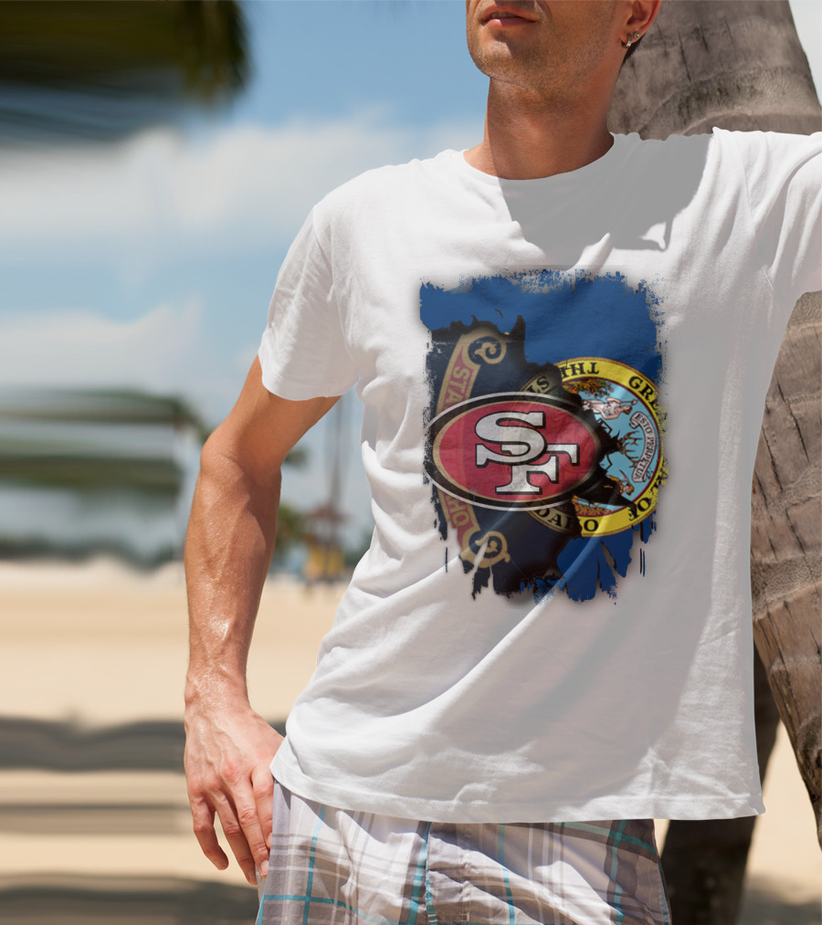 Idaho State Concept With 49ers SF Logo Fusion T-Shirt