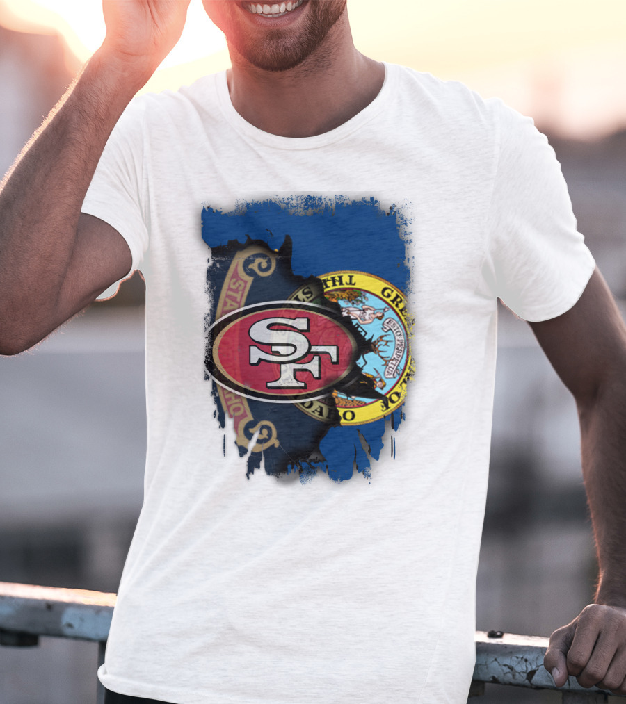 Idaho State Concept With 49ers SF Logo Fusion T-Shirt