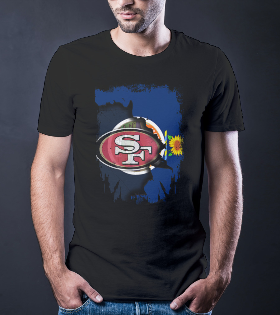 Together Kansas 49ers SF Football Logo Sunflower Flag T-Shirt