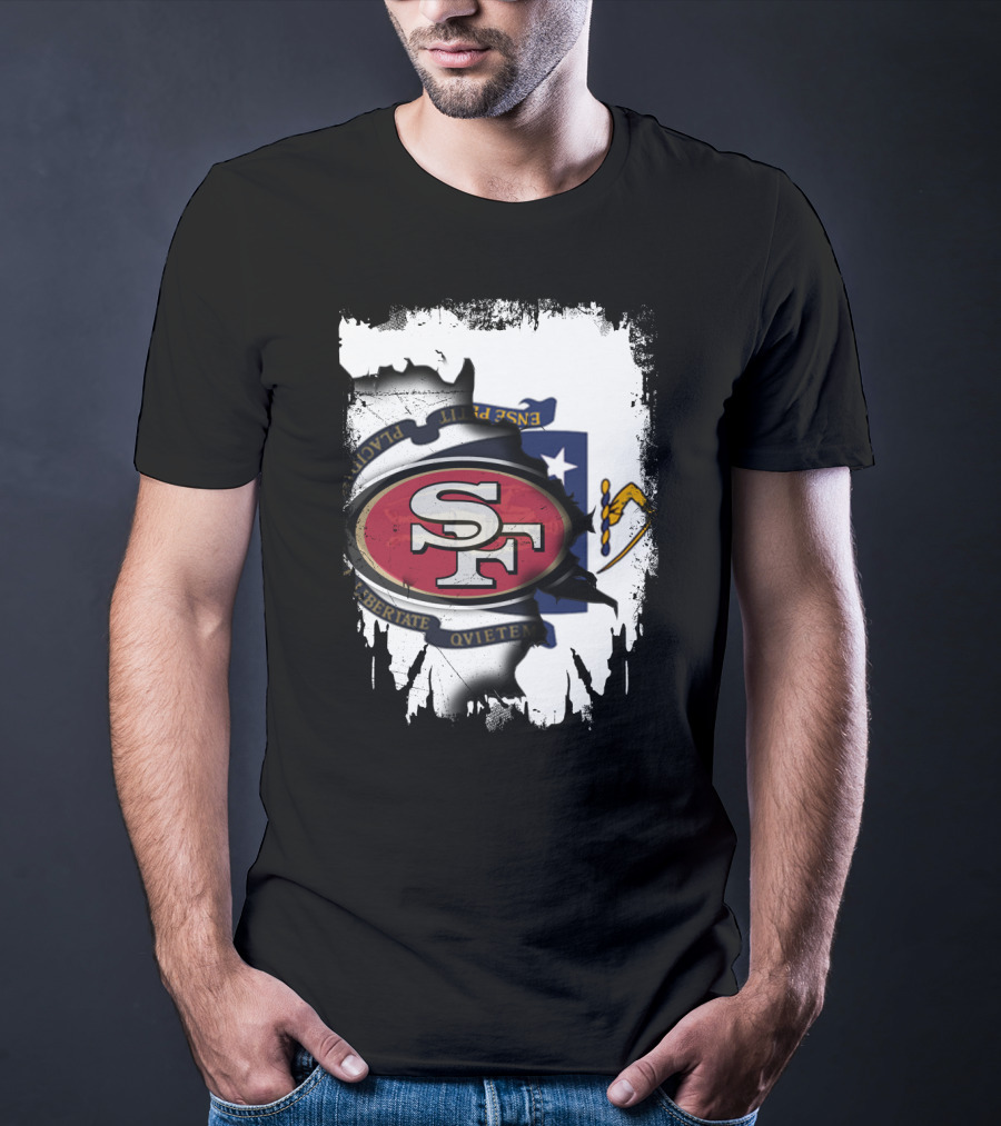 Massachusetts And 49ers United Emblem T-Shirt