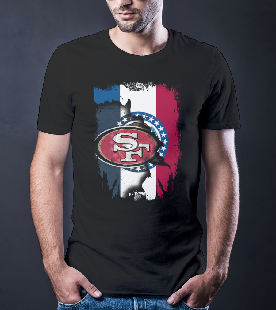 Missouri Pride With 49ers Logo And Flag Colors Unity T-Shirt
