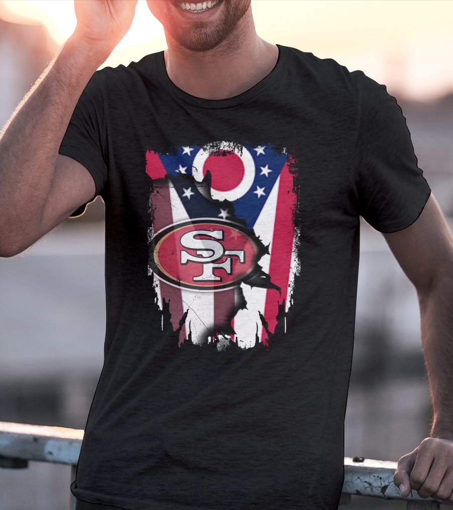 Ohio Flag San Francisco 49ers Sf Logo Fusion T-Shirt