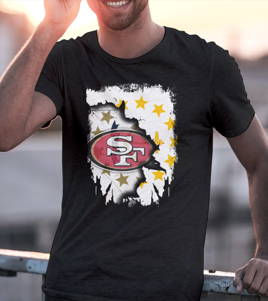 Together Rhode Island 49ers SF Logo Stars Map T-Shirt