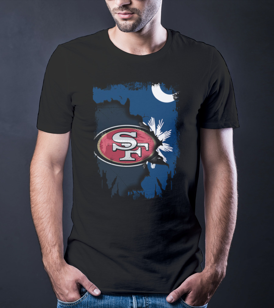 Together South Carolina With San Francisco 49ers Logo And State Flag Elements T-Shirt