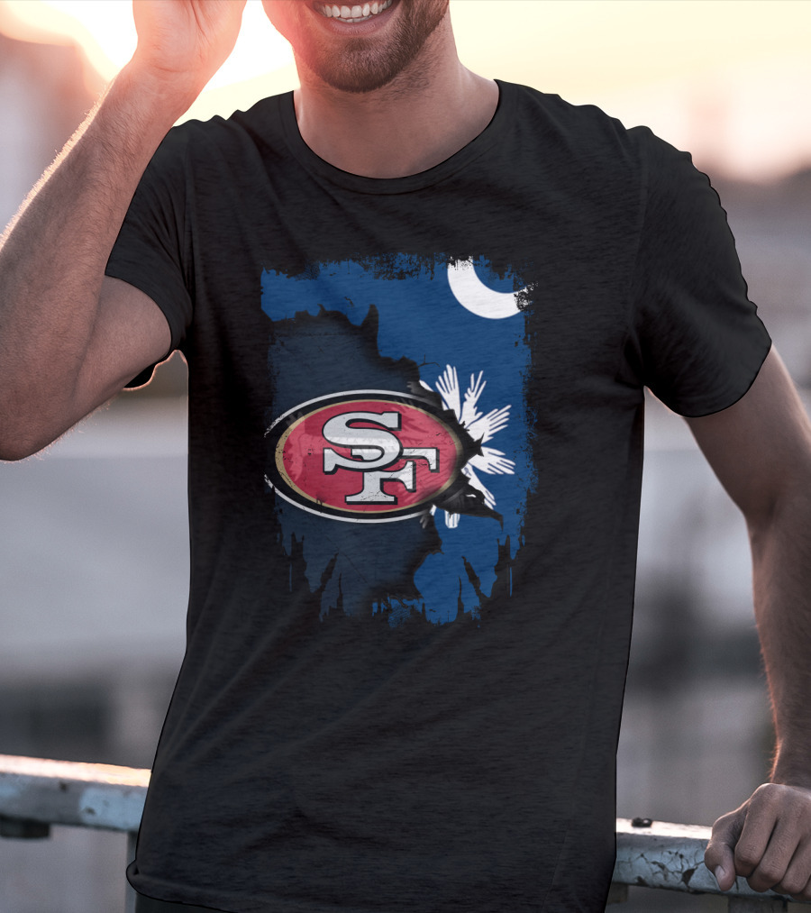 Together South Carolina With San Francisco 49ers Logo And State Flag Elements T-Shirt