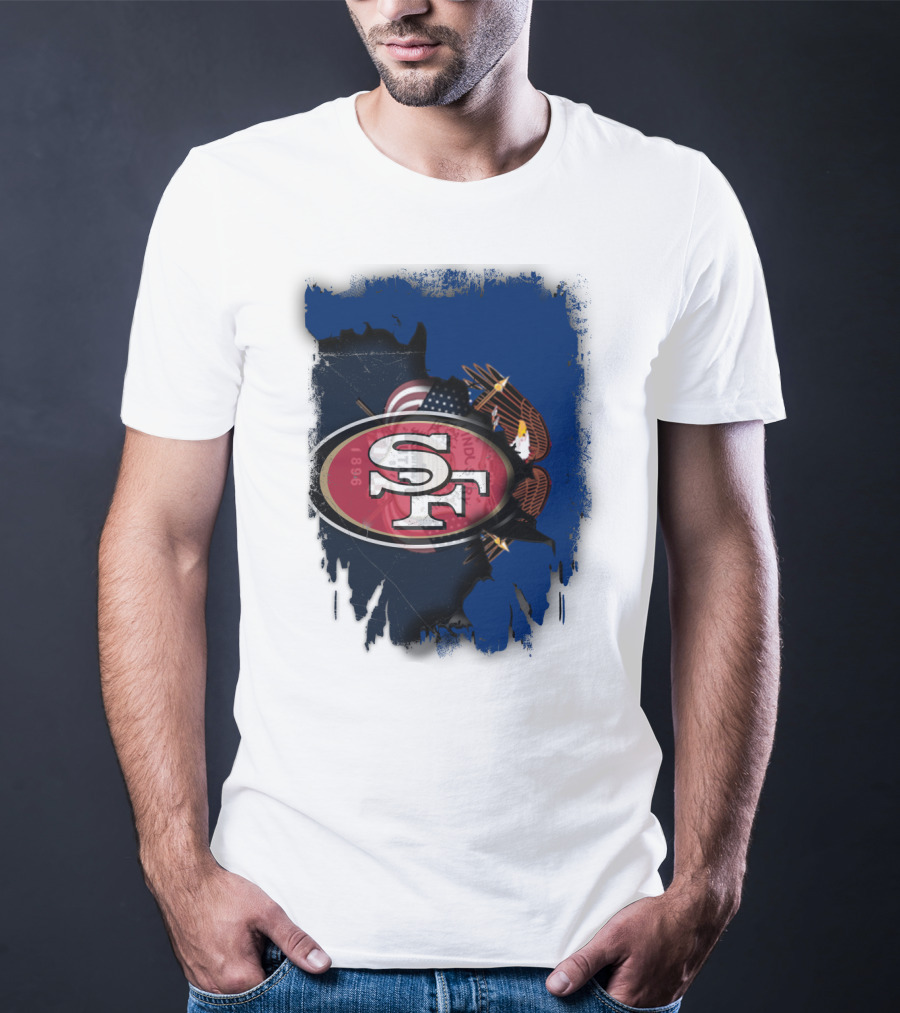 49ers And Eagle With American Flag T-Shirt